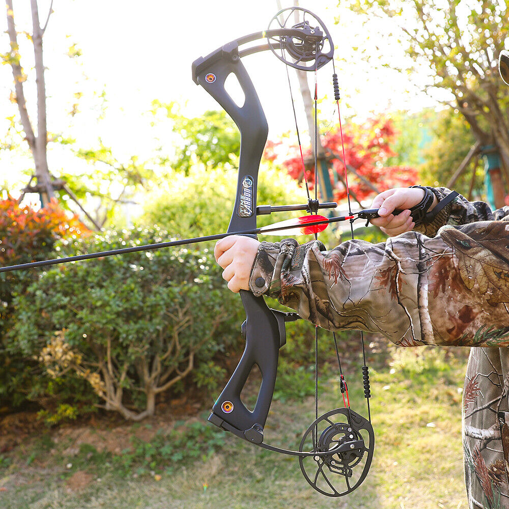 AME 29 Inch Carbon Fiber Compound Bow 0-70lbs Adjustable 345FPS Adult Hunting Target Archery