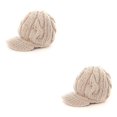 thumbnail image 3 of Qarigey Gorro de punto de otoño invierno para niña, gorro de Skullies a rayas cálidas, gorros tejidos de lana para mujer, gorro de vendedor Type2 NO2, 3 of 6