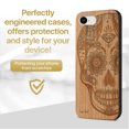 thumbnail image 2 of Case Yard Wooden Case Outside Soft TPU Silicone, Slim Fit Shockproof Wood Protective Phone Cover for Girls Boys Men and Women, Supports Wireless Charging Ice Skull Design case for iPhone-SE, 2 of 7
