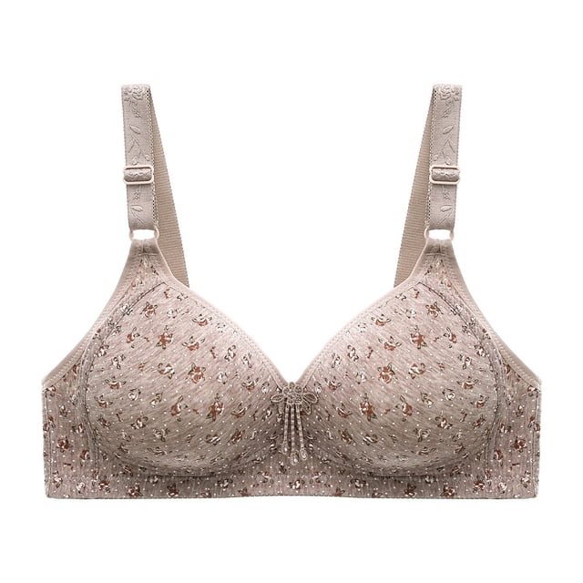 Womans Embroidered Glossy Comfortable Breathable Bra Underwear No Rims