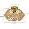 thumbnail image 2 of 60W Woven Rattan Ceiling Light Chandelier Gold Kitchen Island Light Fixture, 2 of 12