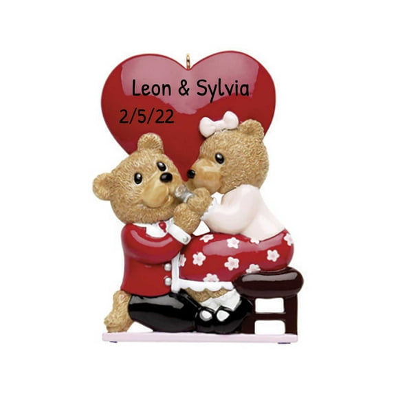 Ornaments by Elves Personalized Bear Proposal Christmas Tree Ornaments 2024 Holiday Decoration .25lb