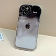 thumbnail image 3 of Compatible with iPhone Case,Gradient Color Curly Wave Frame Camera Lens Protection Clear Soft Shockproof Cover Phone Case (Black,iPhone 13), 3 of 9