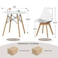 thumbnail image 4 of Small Round Dining Table Set for 4, 31.5" Kitchen Table & 4 Clear Acrylic Chairs for Restaurant Bedroom Living Room, Space Saving White Table Chair Set of 4, 4 of 7