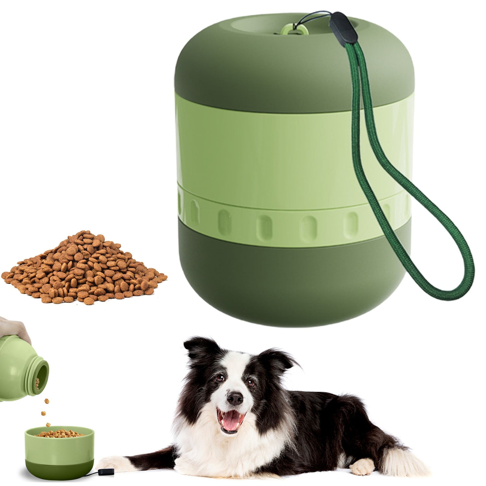 Dual Purpose Pet Travel Feeding Cup Portable Leak-Proof Silicone Dog Water Bottle for Walking Camping & Daily Outdoor Trips