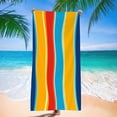 thumbnail image 4 of JeashCHAT Stripe Beach Towel Large Beach Towel Soft Super Absorbent Pool Travel Bath Swimming Camping Towel for Adults Men Women, 55" x 28", 4 of 6