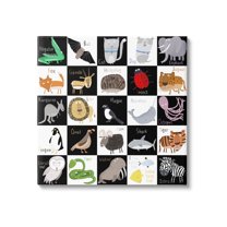 Stupell Industries Checkered Educational Animal ABC Graphic Art Gallery Wrapped Canvas Print Wall Art, Design by Carla Daly