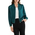 thumbnail image 3 of REFINED ATTIRE Casual Jacket for Women Zip Up Coat Long Sleeve Outerwear Lightweight Top XS Blue Green, 3 of 6