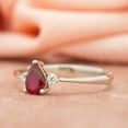 thumbnail image 2 of Ruby and simulated Diamond Ring | Pear Cut Vintage Ruby Ring | 14K Gold plated | Dainty Ruby Ring | July Birthstone Ring | Unique Ruby Stackable Ring |, 2 of 5