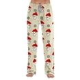 thumbnail image 6 of Lumtrix Womens Christmas Pajama Pants Oversized Funny Snowman Print Soft Drawstring Elastic Waist Pj Pants Khaki S, 6 of 6