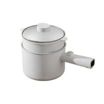 Dusknt Multifunctional Electric Hot Pot Beige, Non-Stick,Electric Hot Pot with Steamer Multi Purpose Pot 1.8L Non Stick Pan Adjustable Temperature Control Pasta Electric Pot Overheat Cook Dry
