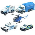 thumbnail image 2 of Police Vehicle Toy Set, 5 Pack Emergency Response Cars, Kids Pull Back Police SUV Armored Van Helicopter Set, Mini Law Enforcement Play Collection, 2 of 6