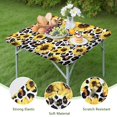 thumbnail image 4 of Leopard Sunflower Pattern Square Fitted Tablecloth with Elastic Edge,Square Table Cover,Washable Elastic Table Cover for Home Kitchen Party Decor 36"x36", 4 of 6