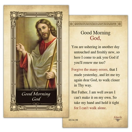 Good Morning God Laminated Holy Card - Pack of 25