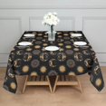 thumbnail image 3 of Black Gold Sun Moon Pattern Square Tablecloth,Waterproof Square Table Cover,Wipeable Spillproof Washable Table Cover for Home Kitchen Party Decor 52"x52"(132x132cm), 3 of 6