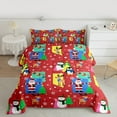 thumbnail image 2 of Homewish Xmas Santa Claus Queen Comforter Set,Cartoon Penguin Snomwan Bedding Sets,Cute Christmas Reindeer Bedding Comforter Set For Kids,Luxury Bedroom Decor Reversible,3 Pieces, 2 of 8
