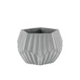 thumbnail image 1 of Urban Trends Collection 53604 Cement Short Polygonal Pot with Ribbed Design Body & Tapered Bottom, Washed Concrete Finish - Gray, 1 of 1