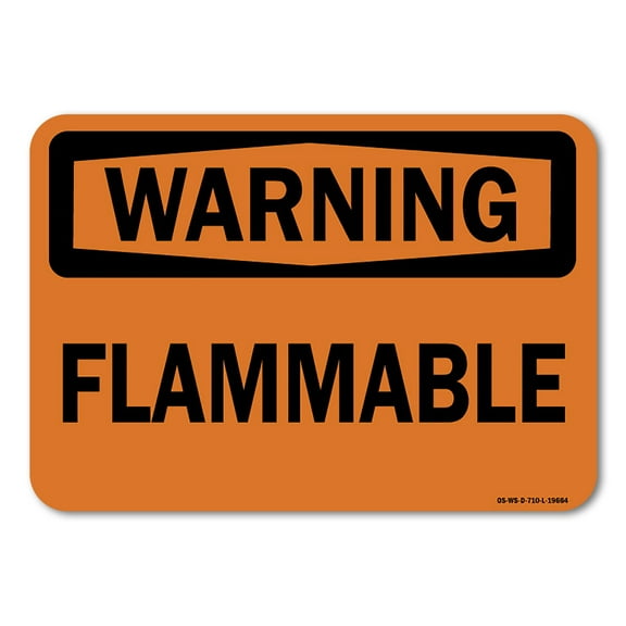 OSHA Warning Aluminum Sign - Flammable |  Aluminum Sign | Protect Your Business, Work Site, Warehouse & Shop Area |  Made in the USA