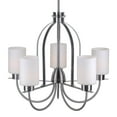 thumbnail image 3 of Tama 5-Light Brushed Nickel Chandelier with Satin White Glass Shade - Brushed Nickel, 3 of 4
