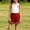 Red, variant on 2-8Y Girls Sweetheart 2-Piece Set, Sleeveless Collared Top & Ruffled Pleated Skirt, Adorable Summer Outfit for Little Girls Red 7-8 Yeas