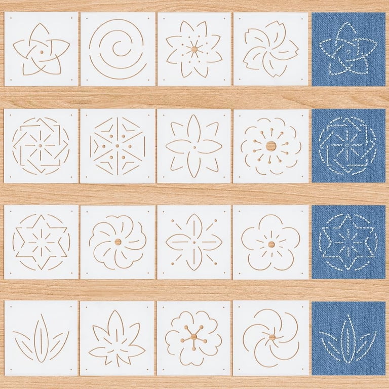 BENECREAT 4 stuks acryl Sashiko Stencil, 12 x 12 cm stippen, lijnen, bogen, snijwonden acryl borduurgereedschap tekening lijn sjabloon voor handquilten en borduren, 2,5 mm dik BENECREAT 4 stuks acryl Sashiko Stencil, 12 x 12 cm stippen, lijnen, bogen, snijwonden acryl borduurgereedschap tekening lijn sjabloon voor handquilten en borduren, 2,5 mm dik