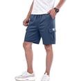thumbnail image 3 of Homeyce Cargo Shorts for Men Elastic Waistband Drawstring Short Pants Outdoor Casual Camo Hiking Work Casual Big and Tall Camo Cargo Pants Multi Pockets Twill Quick Dry Pants,Blue L, 3 of 4