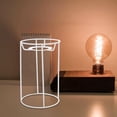 thumbnail image 2 of GOOHOCHY Portalámparas vintage con marco de alambre de hierro, protector de bombilla E27 para lámpara de mesa y luz de techo, estilo industrial retro, color blanco, 2 of 7
