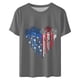 thumbnail image 3 of Camisetas de Manga Corta para las Mujeres, Blusa de Manga Corta de la Moda Del Día de la Independencia Hecha de Poliéster Cómodo para la Primavera Verano, Blusas de Manga Corta para las Mujeres, 3 of 3