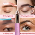 thumbnail image 2 of Eyebrow Trimmer for Women, Precise & Painless Razor with LED Light, Electric Facial Hair Remover Flawless Brows, Lip Face, Battery Operated, Travel-Friendly, Gold-Plated Design, 2 of 6
