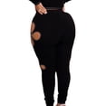 thumbnail image 4 of hirigin Women High Waist Leggings Trousers Casual Flower Shaped Cutout Elastic Skinny Pants Streetwear, 4 of 9