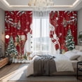 thumbnail image 2 of Red Christmas Blackout Curtains for Bedroom/Living Room, Pinch Pleated Black Out Curtains, Snowman Xmas Tree Snowflake Winter Room Darkening Window Drapes with Hooks 2 Panels, 59"x70", 2 of 8