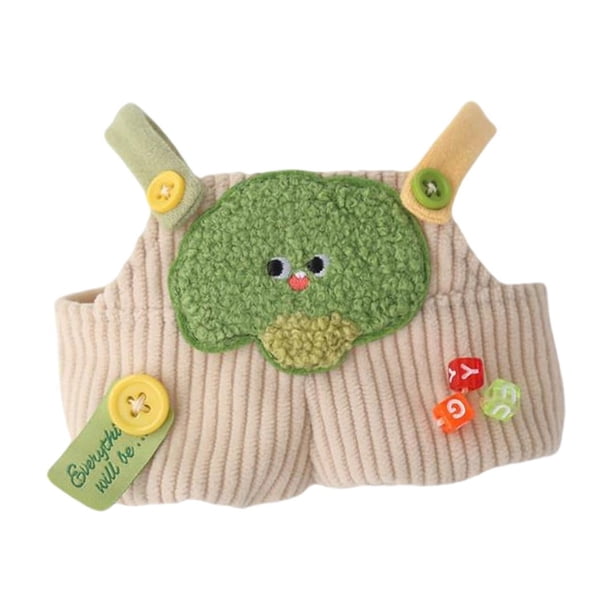 Mamelucos de muñecas de felpa, pantalones de muñecas para niñas, accesorios para fotografías, flexibilidad, lindos regalos de cumpleaños para niños, p Brócoli de 20 cm