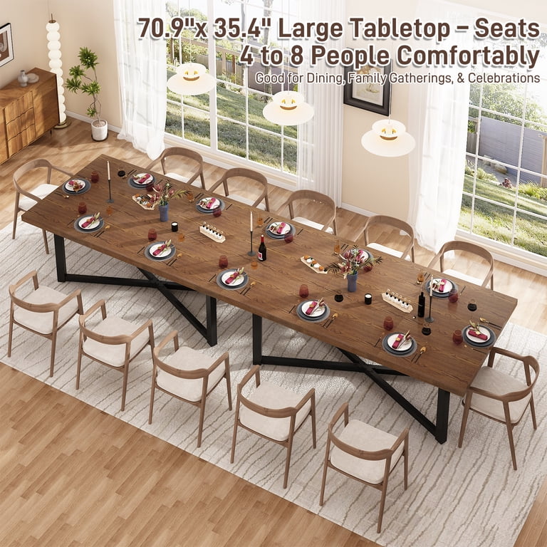 122 X 74cm Rectangular Dining Table – Solid Wood Legs, 150kg Capacity, 4-Seater, For Kitchen, Dining Room, Apartment (Black)