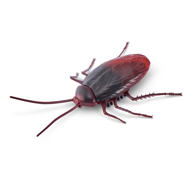 Figura Robótica Robo alive Cucaracha articulada en rojo oscuro y negro con patas y antenas móviles, diseñada para niños y coleccionistas de juguetes interactivos y figuras coleccionables en mascotas electrónicas.