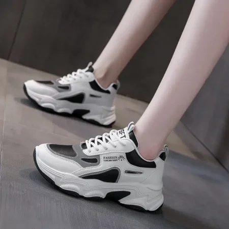 

Women‘s Colorblock Chunky Sneakers Casual & Lightweight Lace Up Running Shoes Women‘s Footwear