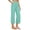 Mint Green, variant on Linen Capri Pants for Women Straight Leg Beach Vacation Capris Summer Casual High Waist Cropped Pant with Pockets Khaki M