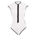 thumbnail image 5 of Naittoop Women One Piece Sleeveless Bathing Suit Belly Control Swimsuits High Neck Zip Front Color Block Rash Guard Swimwear, 5 of 5