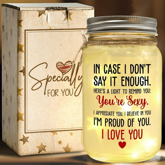 Mason Jar Night Light - Romantic Gifts for Couples, Anniversary, Wedding, Christmas, Valentine's Day, Birthday