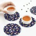 thumbnail image 4 of Leather Coasters with Heat-resistant for Drinks, Colorful jellyfish -标题2 Round Shape, 4 of 5