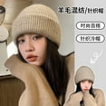 thumbnail image 2 of SikaFu Winter Hat Version Of Rabbit Wool Hood Hat Female Angola Rabbit Hairy Hat Versatile Warm Needle Woven Hat, 2 of 9