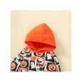 thumbnail image 6 of Toddlers Kids Halloween Outfits Set Long Sleeve Hooded Sweatshirt + Casual Pumpkin Pants 2 Piece Clothing Sets, 6 of 9
