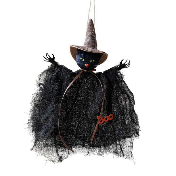Decoración colgante de Halloween, muñeco colgante, colección de suministros para fiestas gato negro