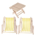 thumbnail image 4 of Toddmomy 3 Pcs Foldable Table Yellow Wood for Birthday, 4 of 7