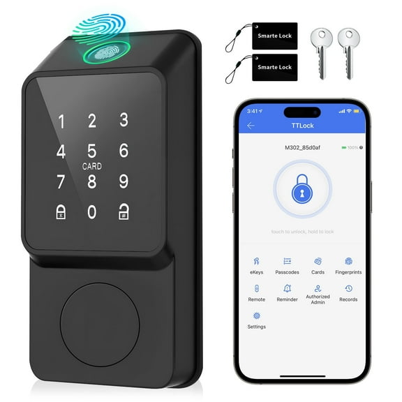 Mutak Smart Door Lock featuring Keypad and Fingerprint - High-Quality Entry Locks - Electronic Keypad Smart Deadbolt - Biometric Smart Digital Door Lock with Code