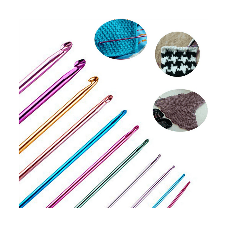 Tunisian Crochet Hooks Set 2-8 mm Aluminum Afghan Crochet Hooks, with Blunt  Needles, Measure Tape for Beginner, 𝑺𝒎𝒐𝒐𝒕𝒉 𝑵𝒆𝒆𝒅𝒍𝒆𝒔, 3.5-12 mm  Plastic