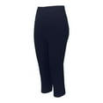 thumbnail image 5 of Aihuaihua Capri Leggings for Women Zipper Leg Plus Size Summer Casaul High Waisted Knee Length Stretchy Workout Yoga Cropped Capris Pants Navy XL, 5 of 8