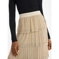 thumbnail image 5 of Scoop Women's and Women's Plus Glitter Ruffle Maxi Skirt, Sizes XS-4X, 5 of 6
