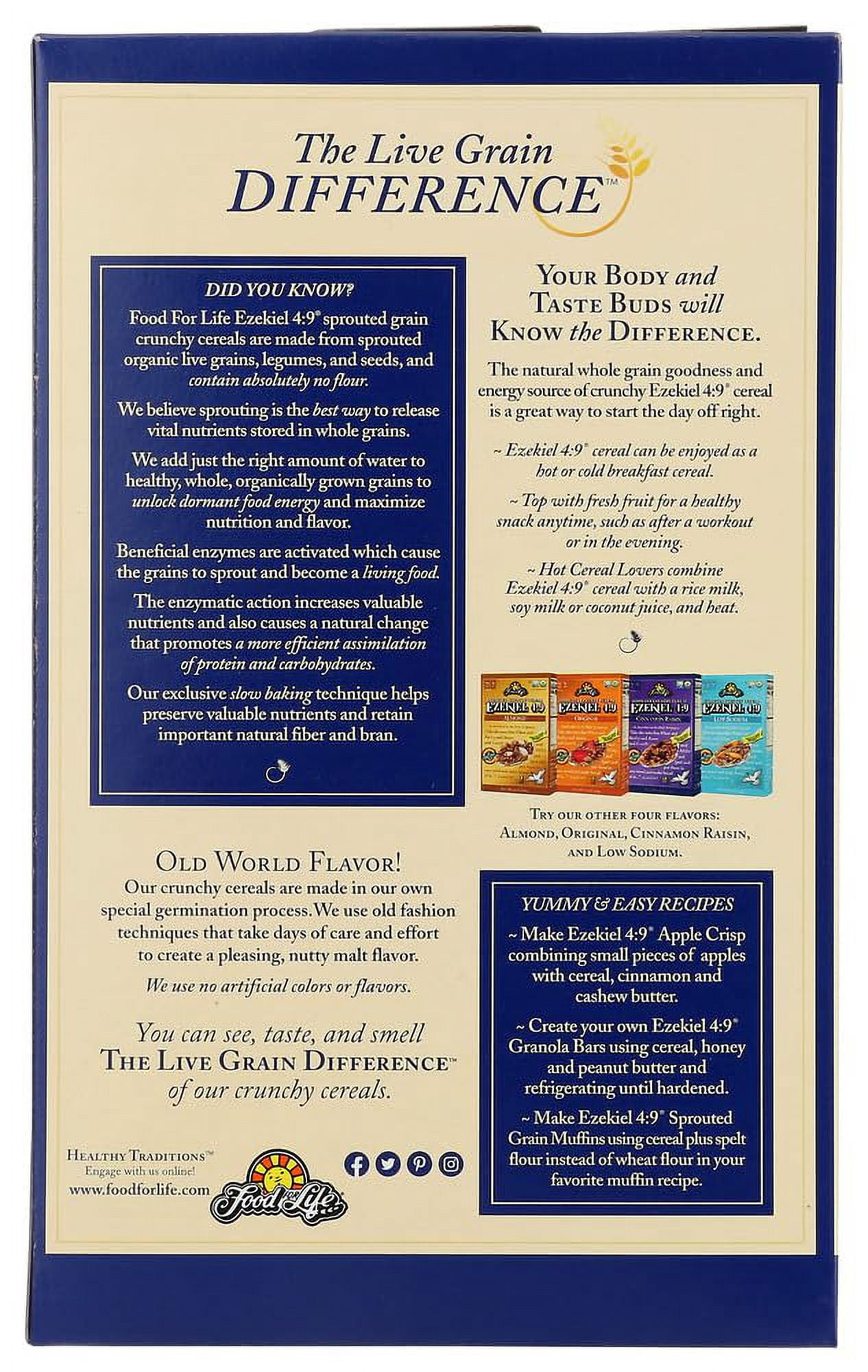 Food For Life Ezekiel 4:9 Organic Sprouted Grain Cereal, Golden Flax, 16-Ounce Boxes (Pack of 6)