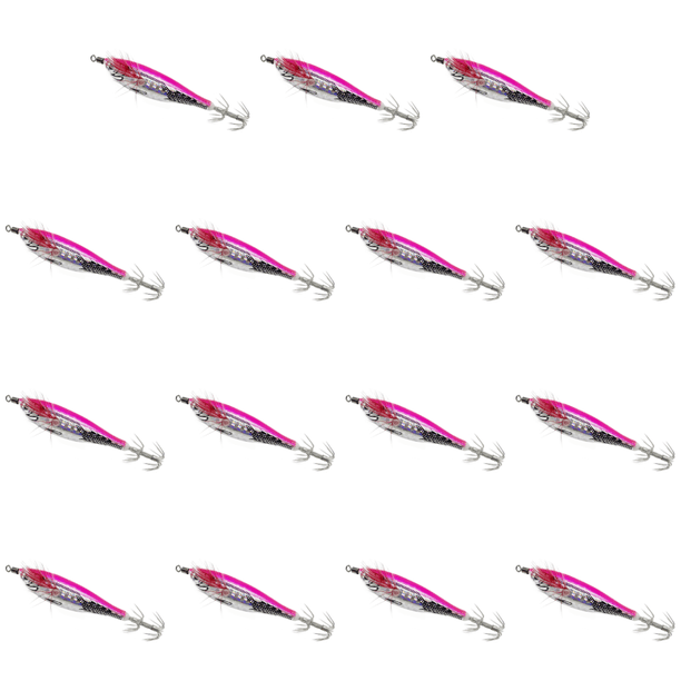 Señuelo Pesca Luminoso Anzuelos Calamar Anzuelo Artificial Cebos Jigging () Rosa