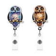 thumbnail image 1 of WIRESTER Set 2pcs Design Acrylic Key Card Holder Belt Clip Reel Id Badge Retractable - Animal Blue Owl, Brown Owl, 1 of 6